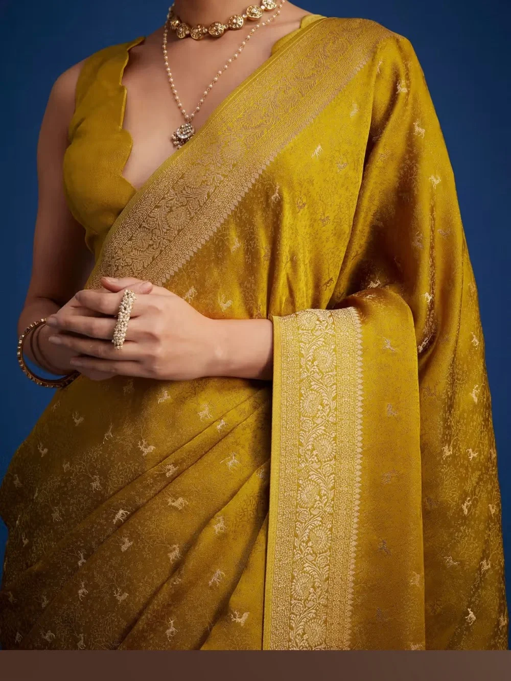 Gold Mustard Maxi Dress with Tassel Detail - Picture 4 of 5